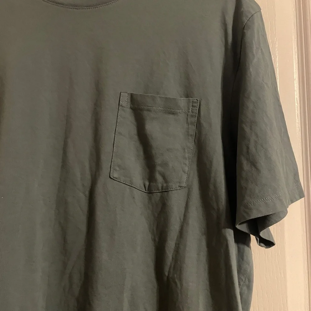 Everlane Mens Organic Cotton Pocket T-Shirt Slate Blue Grey XL Short Sleeve Tee - Picture 4 of 5